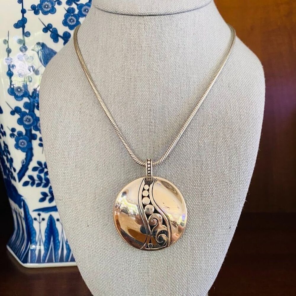 Brighton A La Mode Silver Round Pendant Necklace